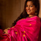 Pink with Yellow Butis Pure Silk Chanderi Saree