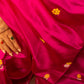 Pink with Yellow Butis Pure Silk Chanderi Saree