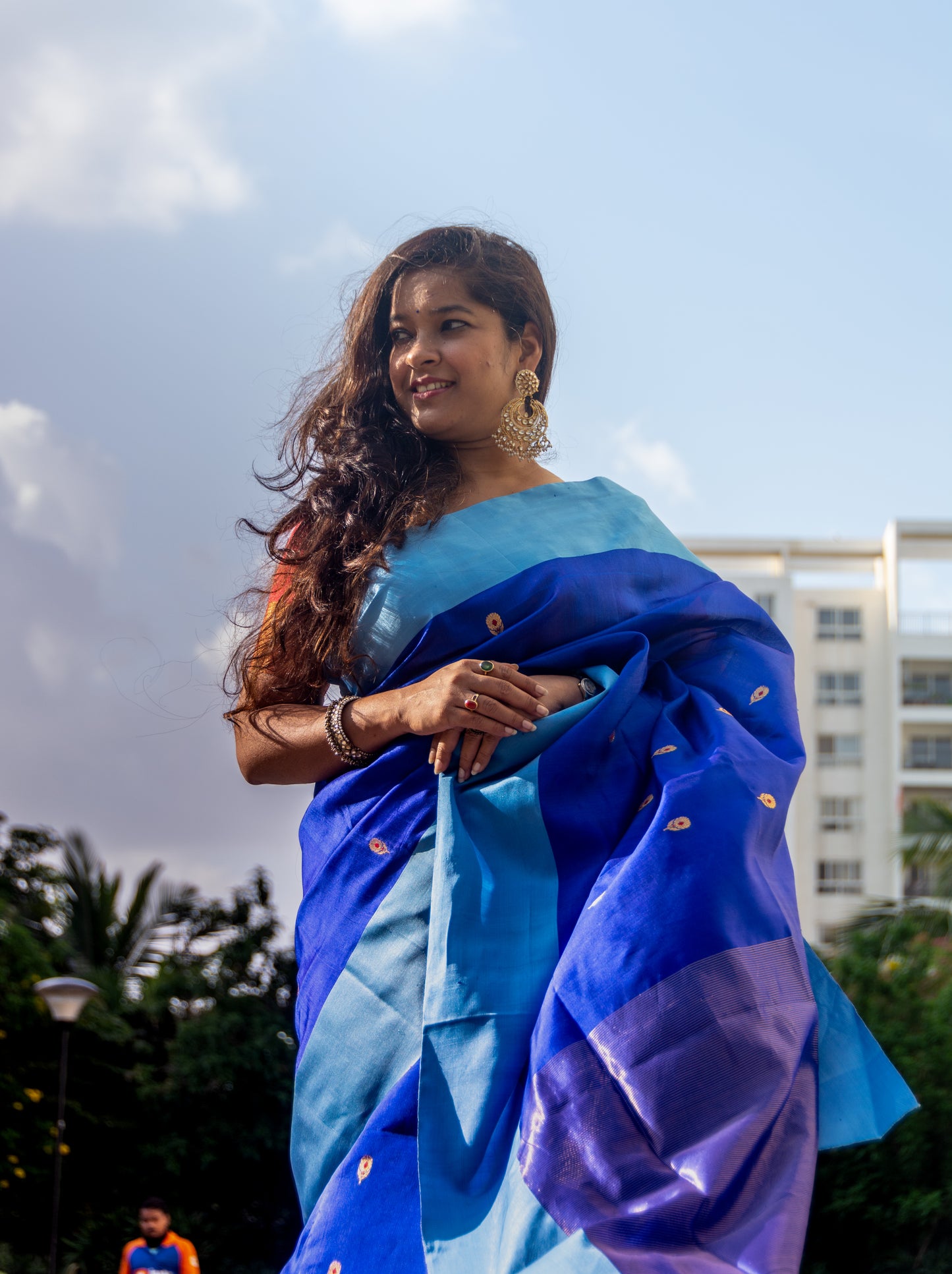 Royal Blue Pure Silk Chanderi Saree