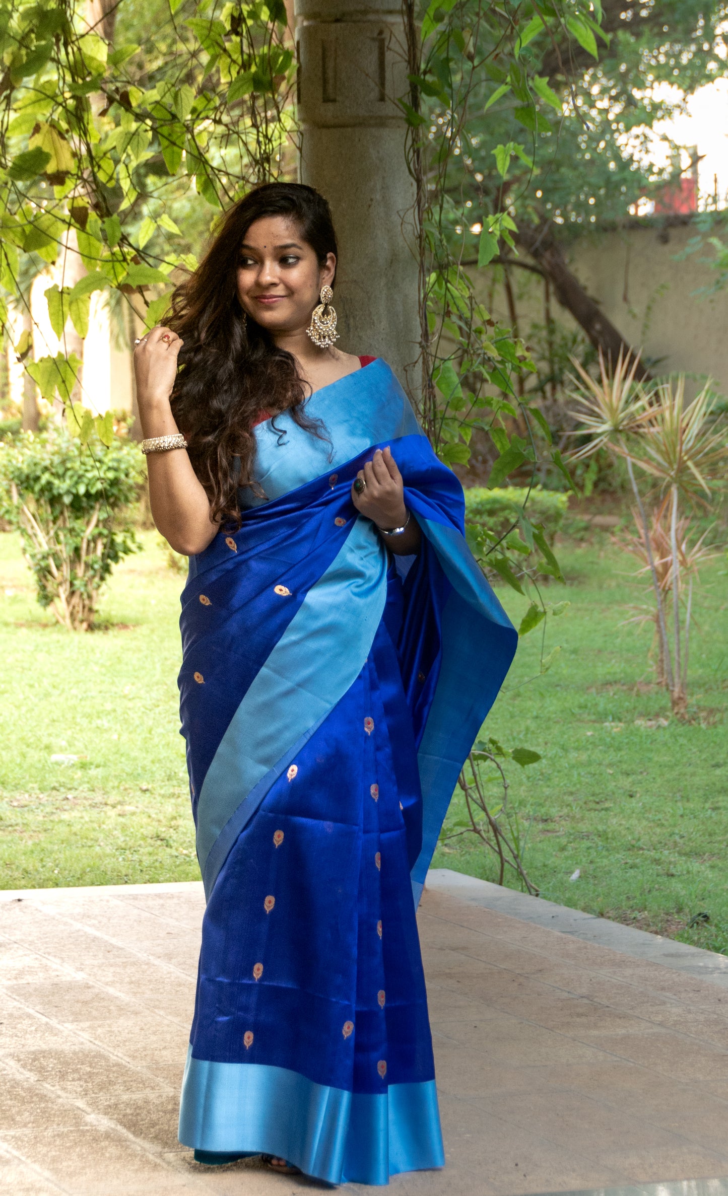 Royal Blue Pure Silk Chanderi Saree