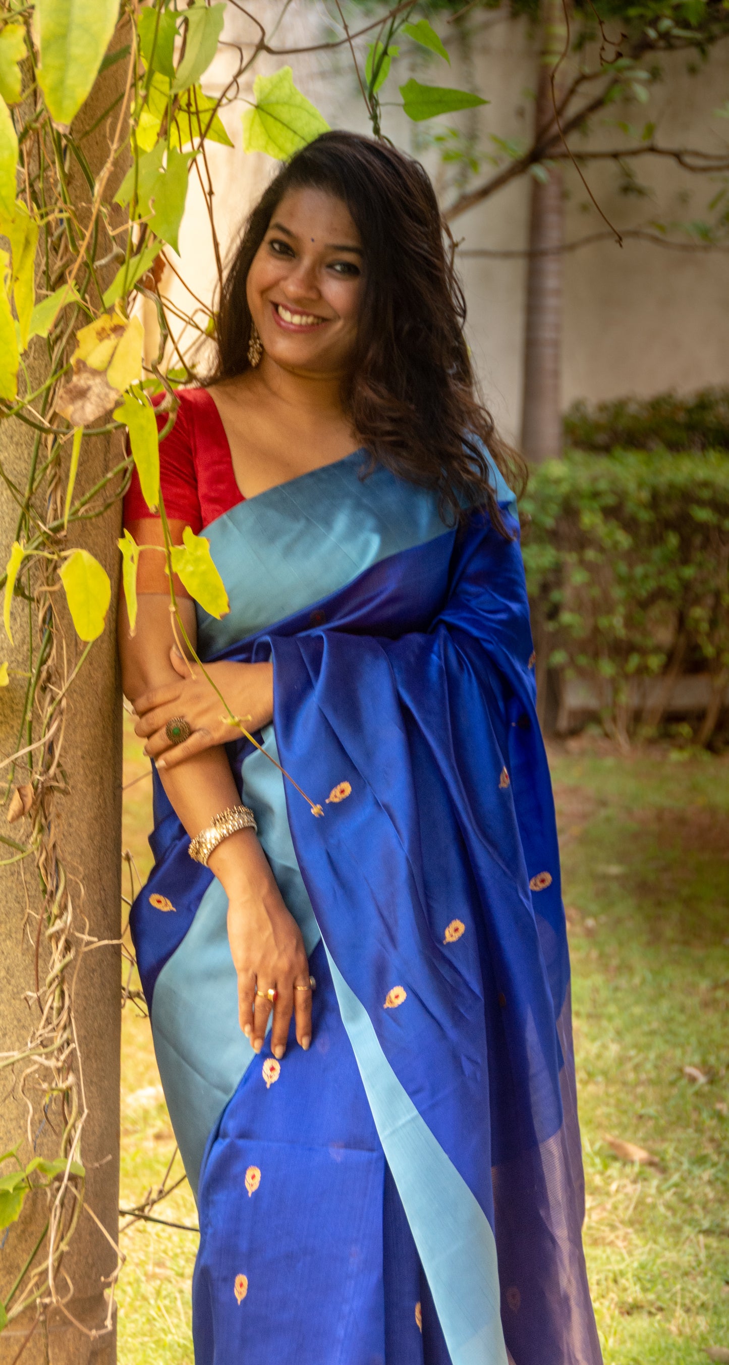 Royal Blue Pure Silk Chanderi Saree
