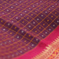 Chettinad Cotton Checks And Dots Pink Maroon Saree