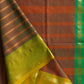 Chettinad Cotton Maroon Green Butti Stripes Saree