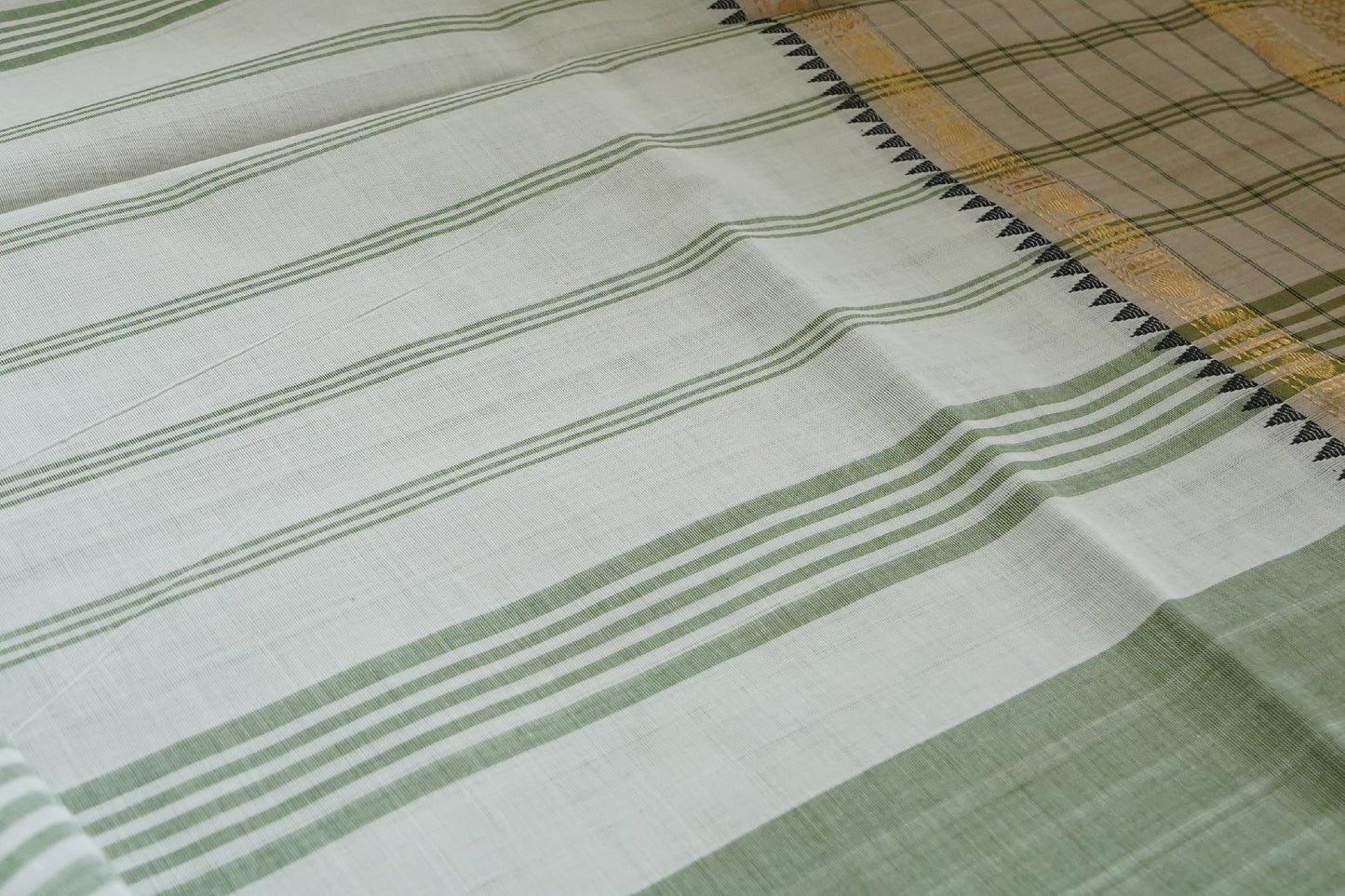 Chettinad Cotton Light Green and White Butta Saree