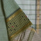 Chettinad Cotton Light Green and White Butta Saree