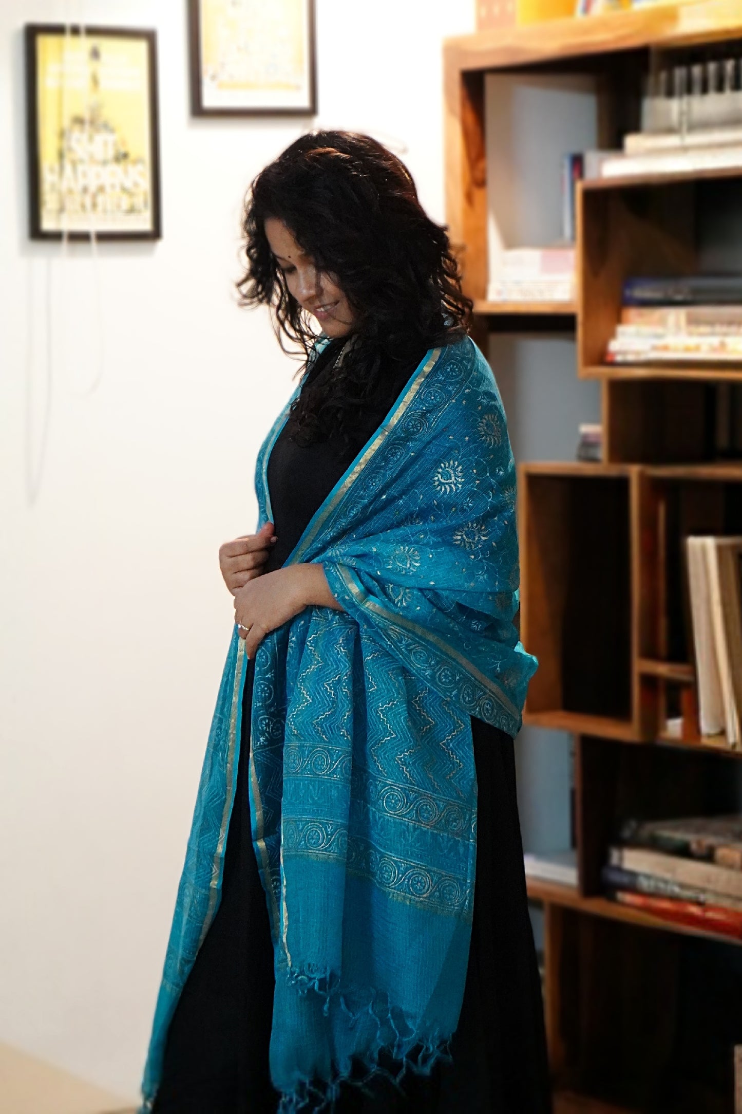 Kota Silk Handblock Printed Dupatta