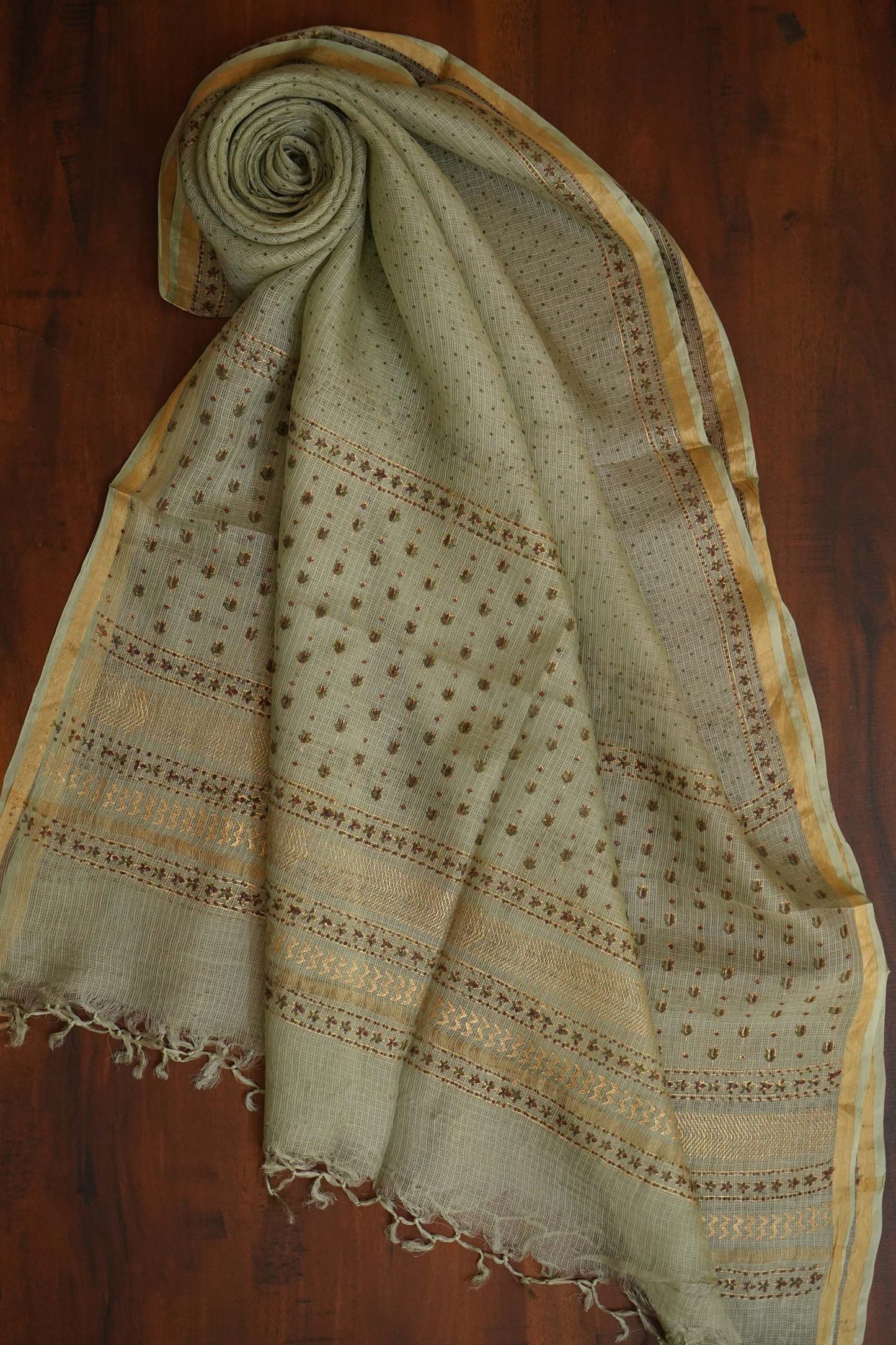 Hand Block Printed Kota Silk Dupatta