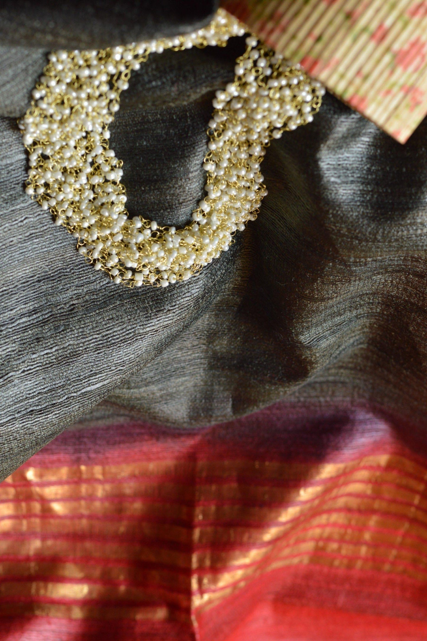 Dual Shaded Zari Border Tussar Silk Saree