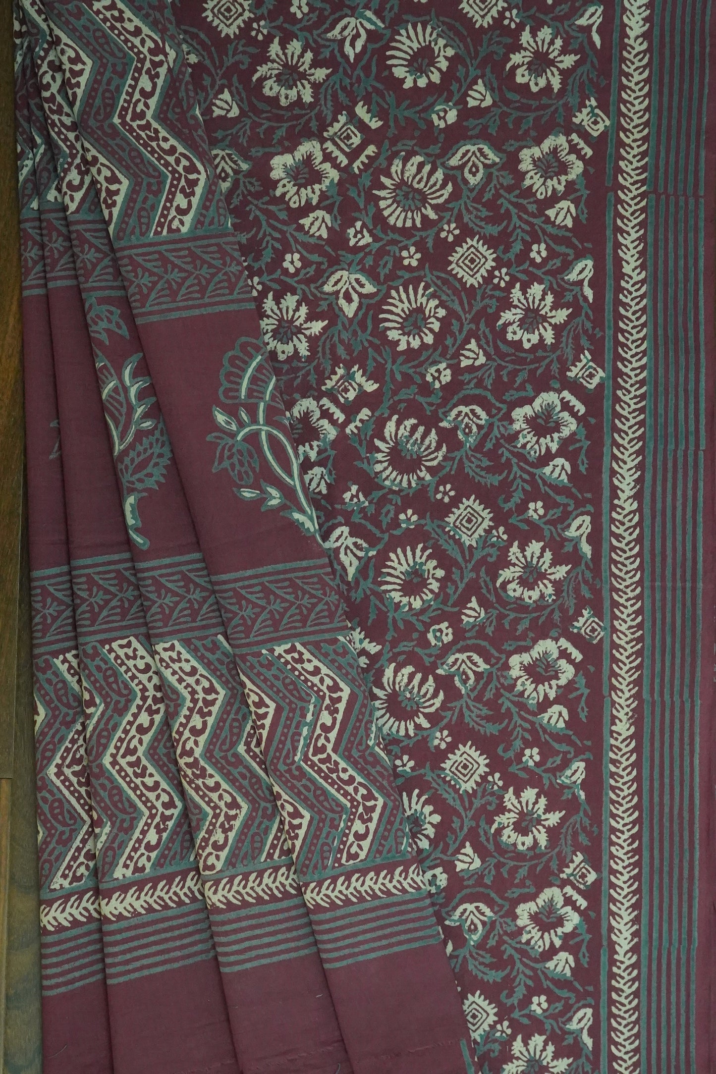 Hand Block Printed Mul Cotton Saree