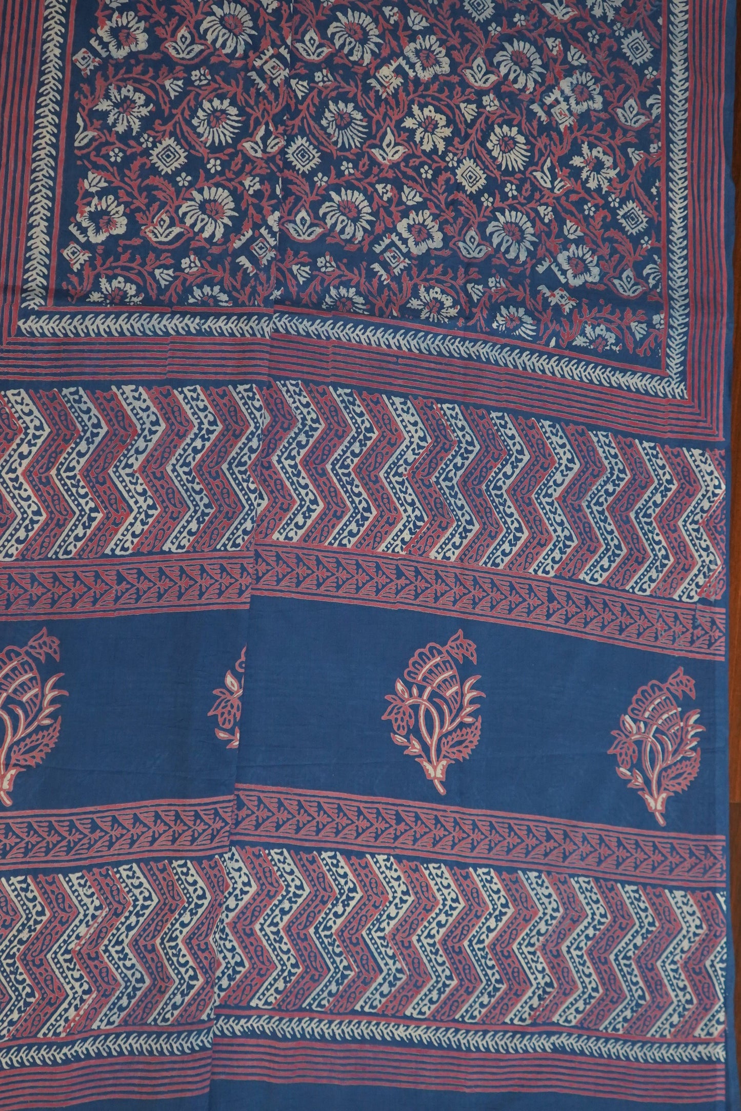 Hand Block Printed Mul Cotton Saree