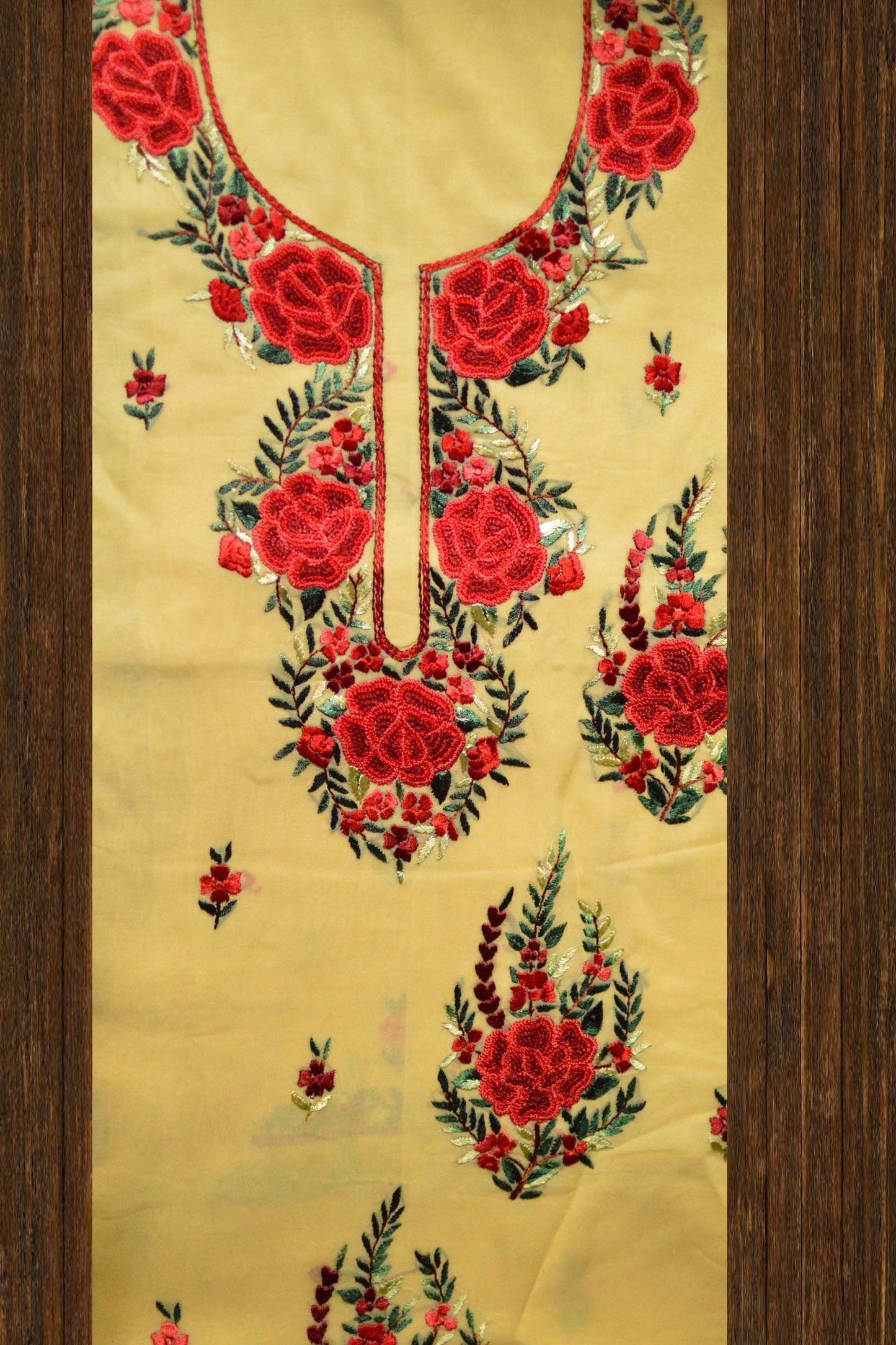 Hand Embroidered Georgette Kurta Fabric
