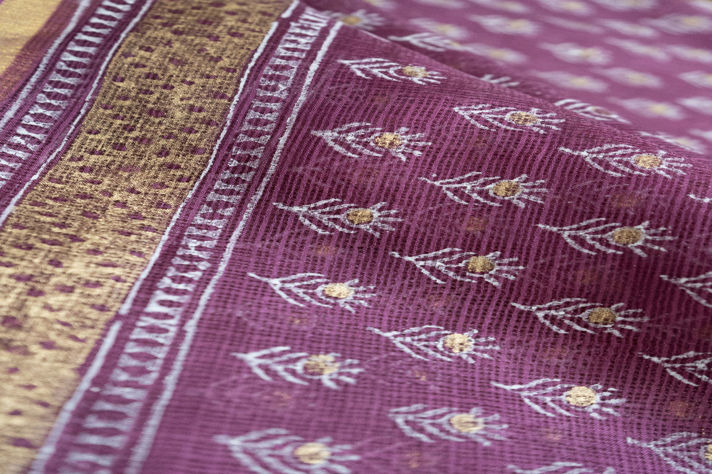 Hand Block Printed Kota Silk Dupatta