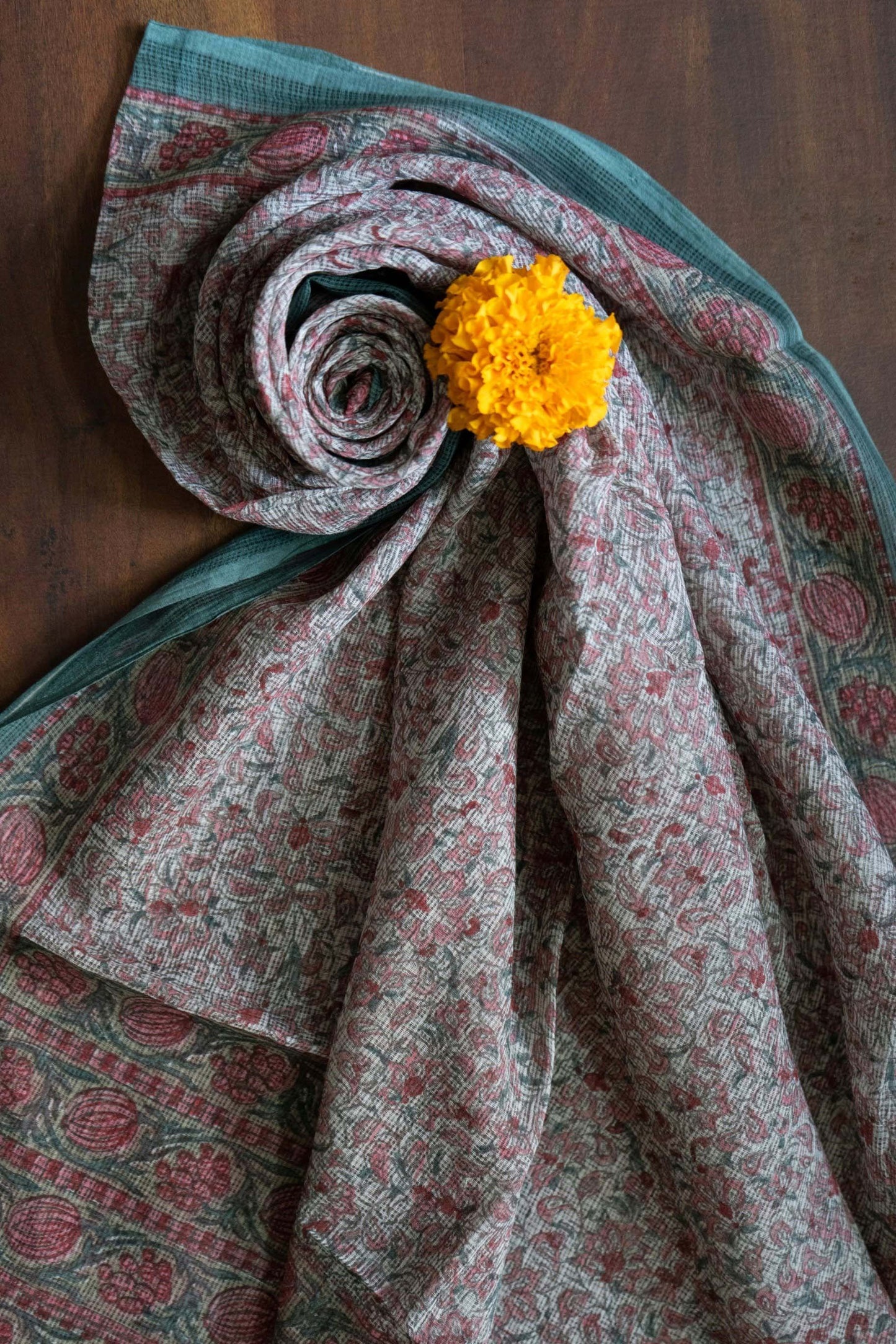 Hand Block Printed Kota Cotton Dupatta