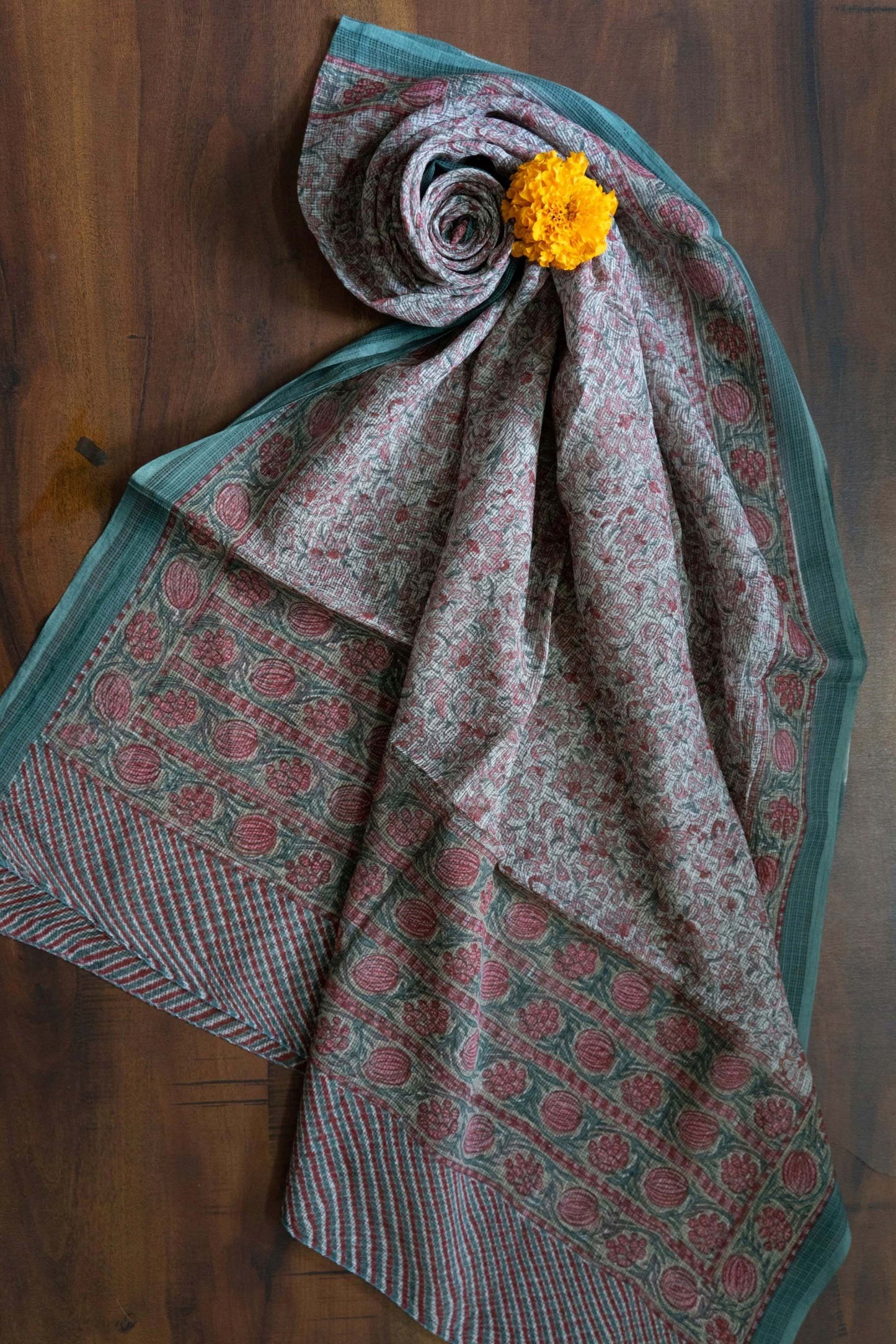 Hand Block Printed Kota Cotton Dupatta