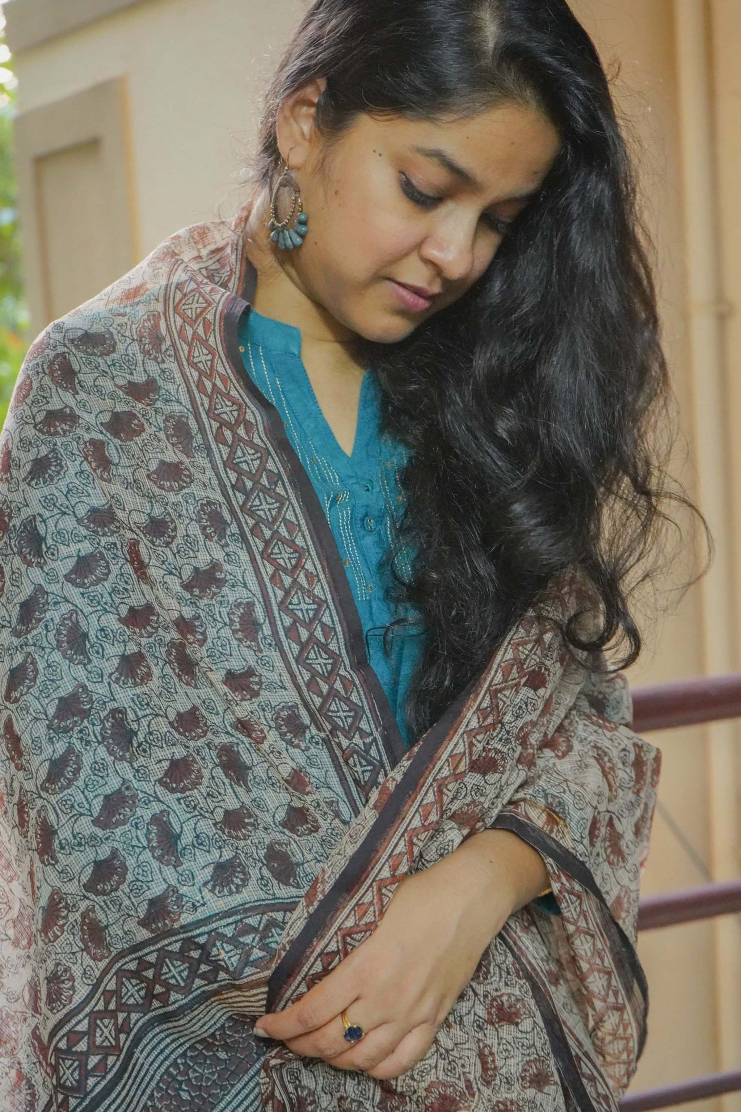 Hand Block Printed Kota Cotton Dupatta