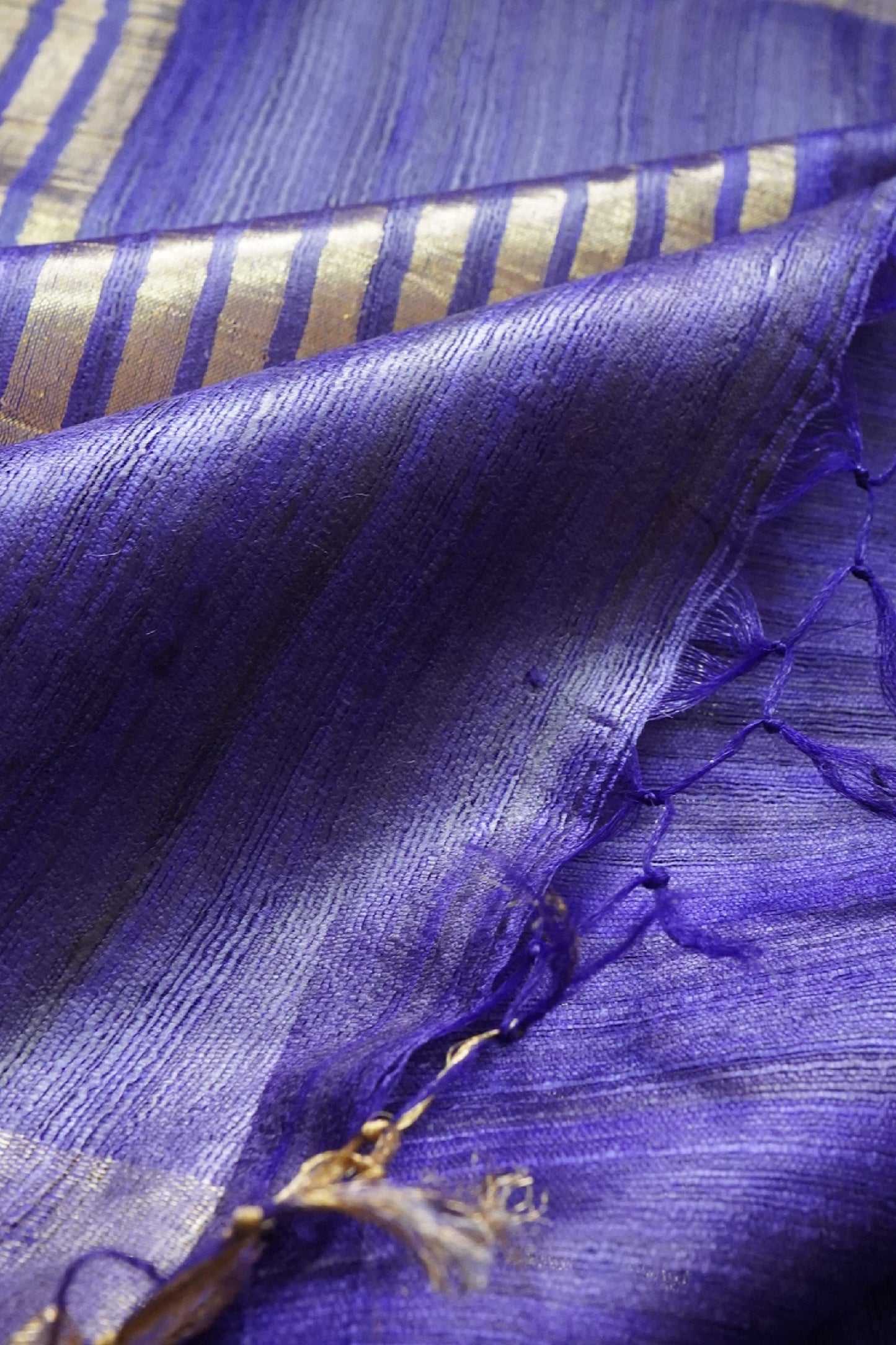 Dual Shaded Zari Border Tussar Silk Saree