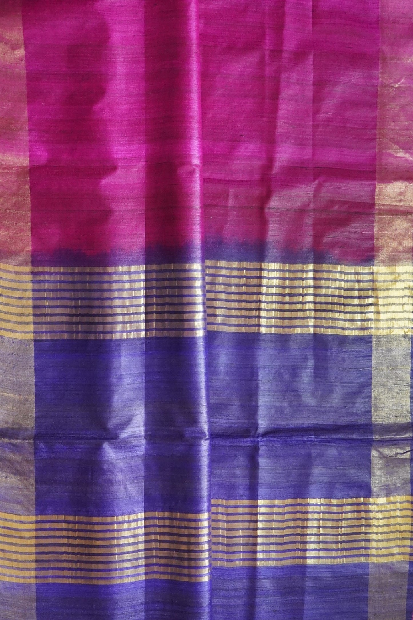 Dual Shaded Zari Border Tussar Silk Saree