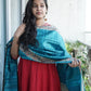 Hand Painted Madhubani Tussar Silk Dupatta
