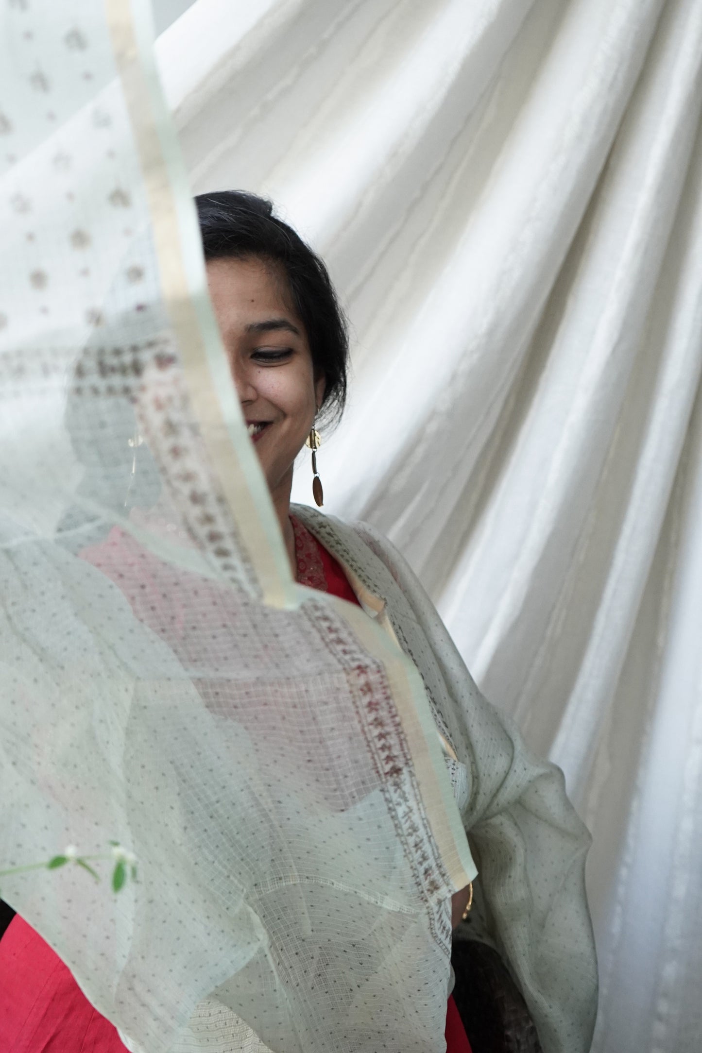 Hand Block Printed Kota Silk Dupatta