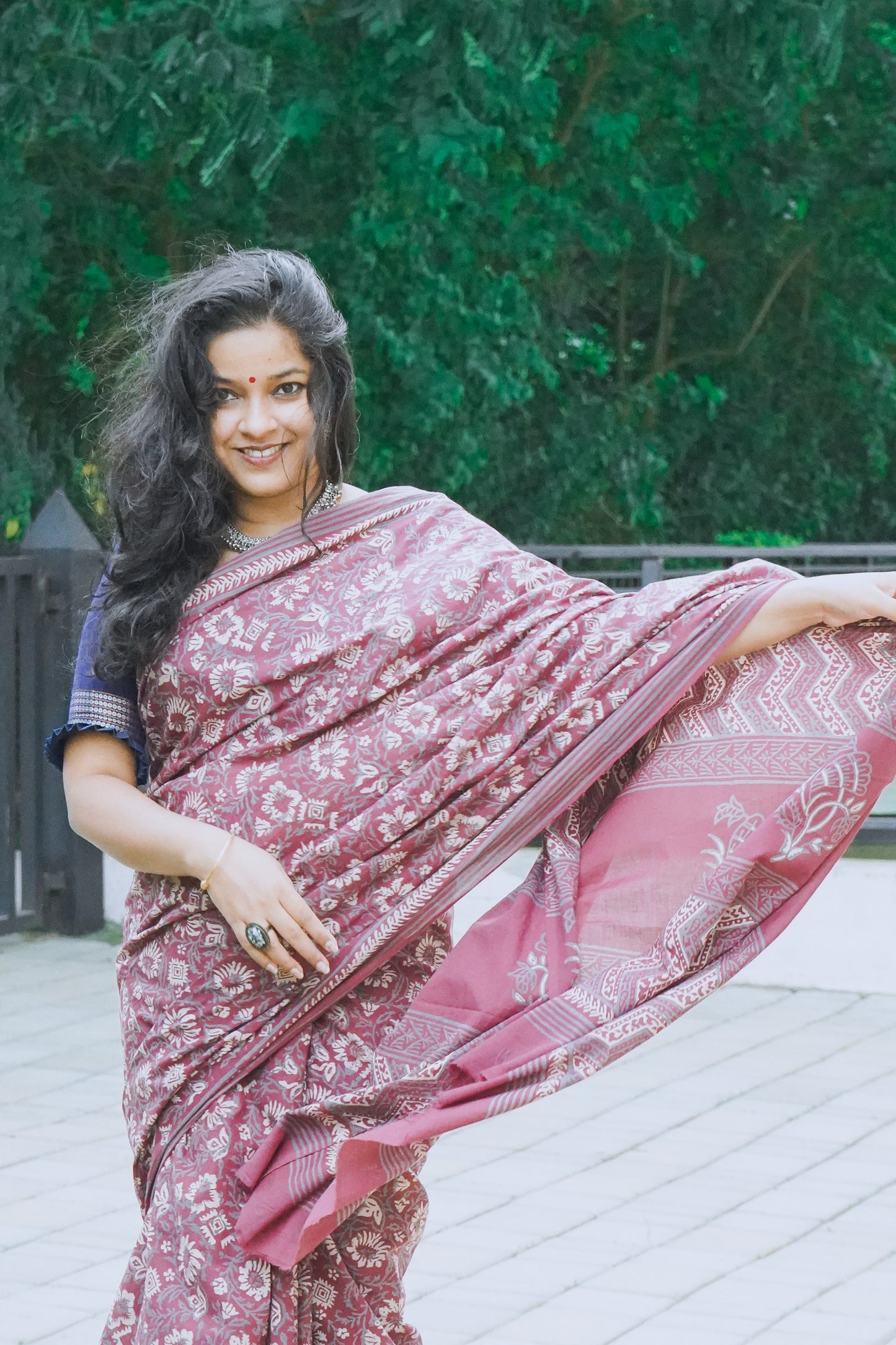 Hand Block Printed Mul Cotton Saree