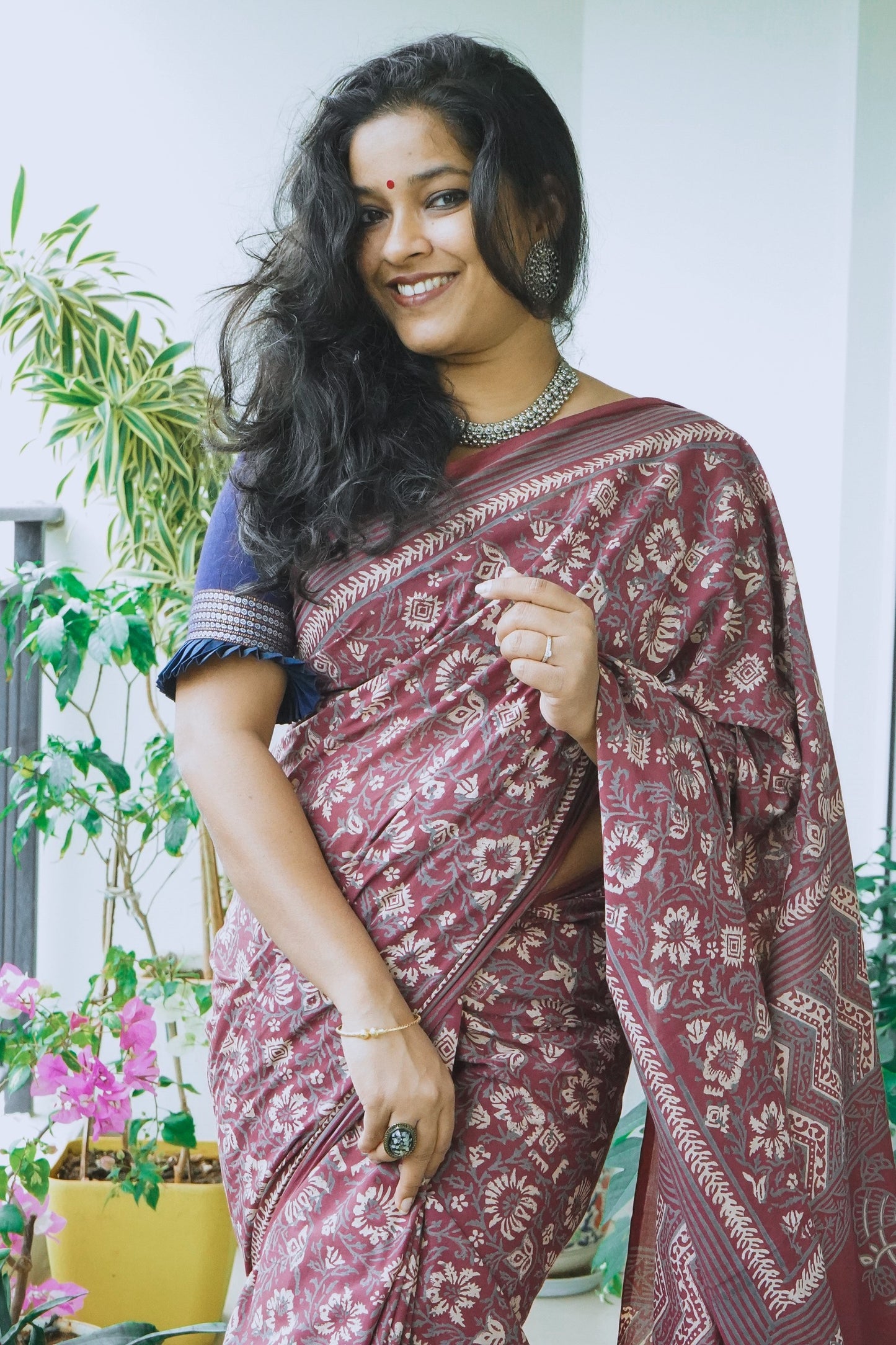 Hand Block Printed Mul Cotton Saree