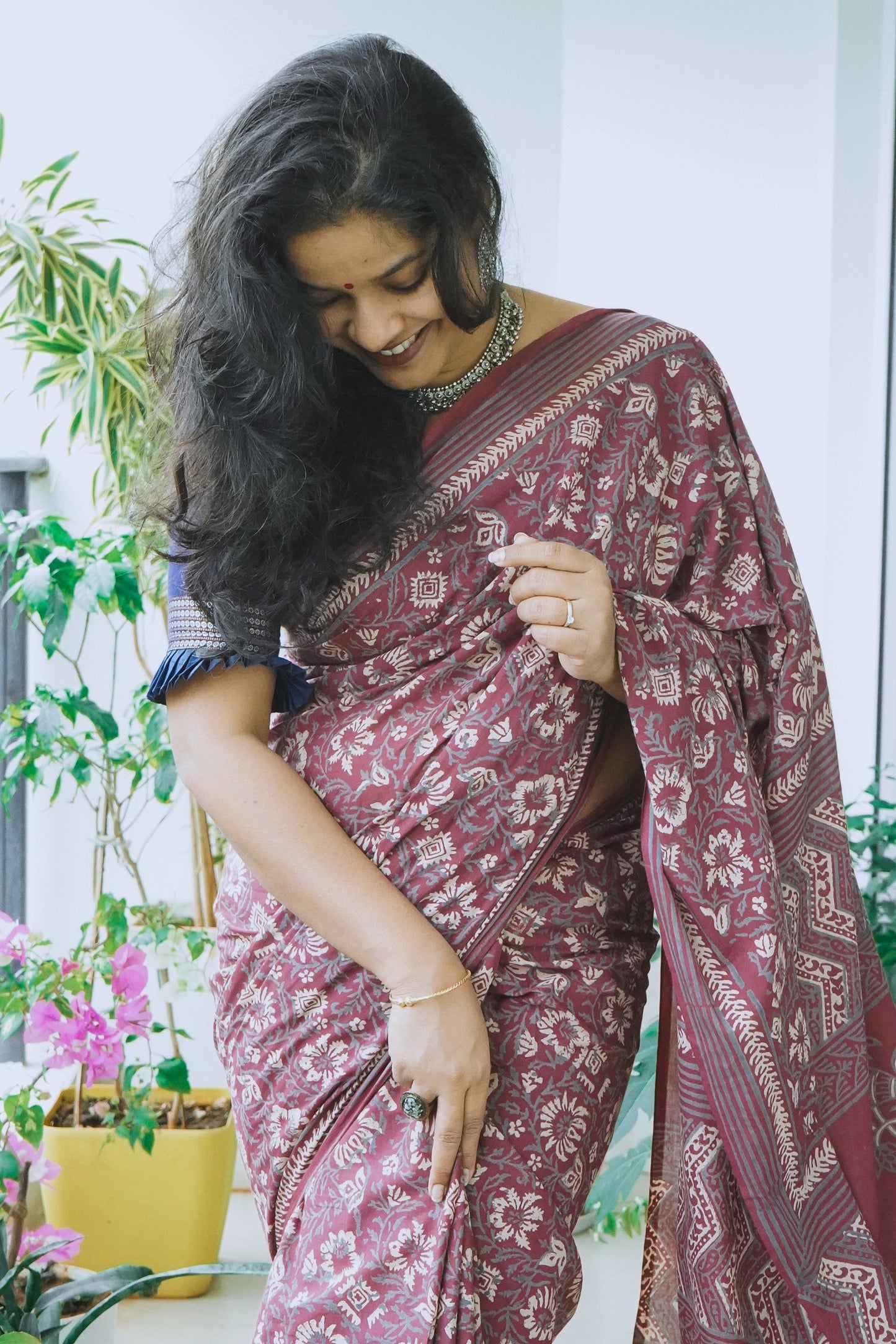 Hand Block Printed Mul Cotton Saree