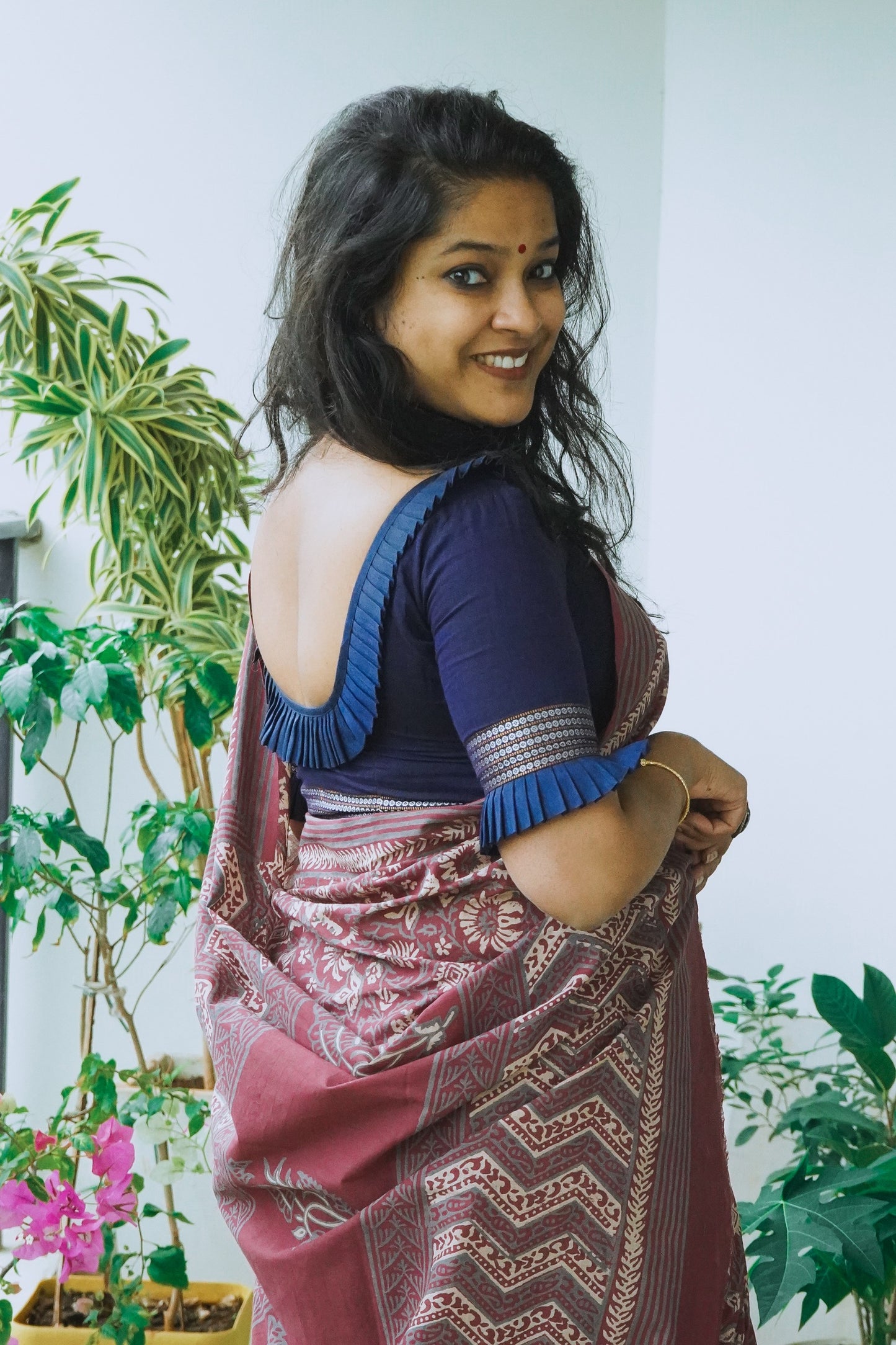 Hand Block Printed Mul Cotton Saree